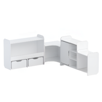 Набор стеллажей для игрушек и пособий "Росток" (белый) - «globural.ru» - Чайковский