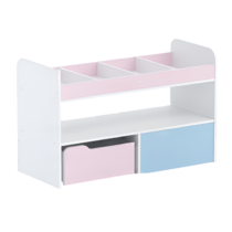 Стеллаж для пособий 1 (белый/зефир/прибрежный синий)  - «globural.ru» - Чайковский