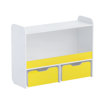 Стеллаж для игрушек и пособий "Росток 1" (белый/желтый) - «globural.ru» - Чайковский