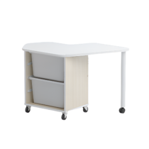 Стол детский правый Робик 002 (дуб молочный/белый) - «globural.ru» - Чайковский