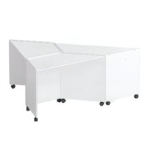 Композиция из корпусных столов трапеций (белый) - «globural.ru» - Чайковский