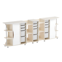 Модульные стеллажи Робик 001 (дуб молочный/белый) - «globural.ru» - Чайковский