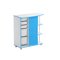 Стеллаж правый Робик 001 (белый/синий) - «globural.ru» - Чайковский