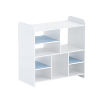 Стеллаж для пособий 2 (белый/прибрежный синий)  - «globural.ru» - Чайковский