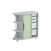 Стеллаж левый Робик 001 (серый/фисташковый)  - «globural.ru» - Чайковский