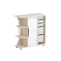 Стеллаж левый Робик 001 (дуб молочный/белый)  - «globural.ru» - Чайковский