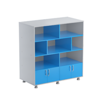 Шкаф-стеллаж (синий/серый) - «globural.ru» - Чайковский