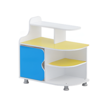 Тумба для пособий (белый/желтый/синий) - «globural.ru» - Чайковский
