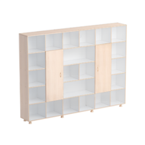 Шкаф-стеллаж 2 дверки (бук/белый) - «globural.ru» - Чайковский