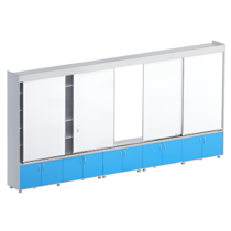 Раздвижная система аудиторных досок (серый/синий) - «globural.ru» - Чайковский