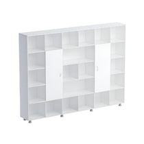 Шкаф-стеллаж 2 дверки (бук/белый) - «globural.ru» - Чайковский