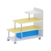 Стеллаж для пособий 4 (белый/желтый/синий)  - «globural.ru» - Чайковский