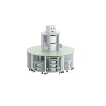 Модуль-стеллаж "Робот- Робик" (серый-фисташковый) - «globural.ru» - Чайковский