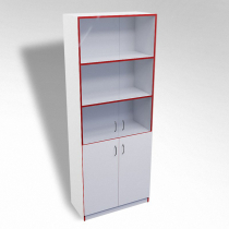 Стеллаж полуоткрытый А-310 ТР со стеклом ЛДСП  - «globural.ru» - Чайковский