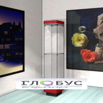 Витрина музейная стойка с фризом и дополнительной полкой - «globural.ru» - Чайковский