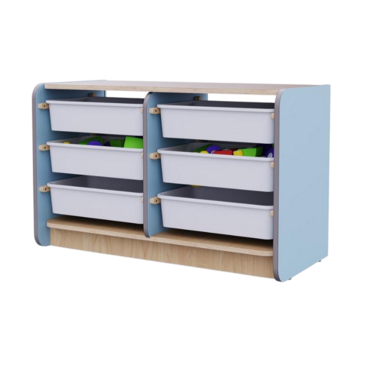 Двойной модуль для хранения игрушек из коллекции мебели «НЕГА» (цвет голубой) - «globural.ru» - Чайковский