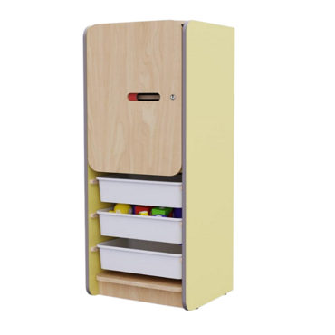 Закрытый шкаф с ящиками из коллекции мебели «НЕГА» (цвет желтый) - «globural.ru» - Чайковский