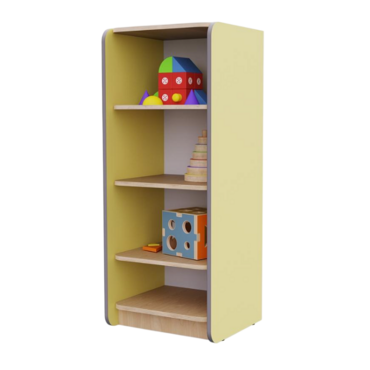Открытый шкаф с полками из коллекции мебели «НЕГА» (цвет желтый) - «globural.ru» - Чайковский