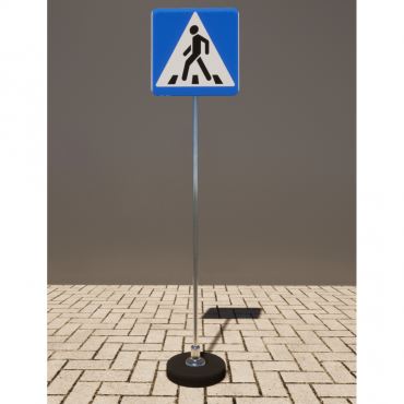 Знак дорожный "Пешеходный переход" 5.19.1 типоразмер 40 на стойке с основанием 3кг - «globural.ru» - Чайковский