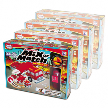 Магнитный конструктор Транспорт "Смешай и собери". Серия Пожарная и спасательная техника. Комплект на группу - «globural.ru» - Чайковский