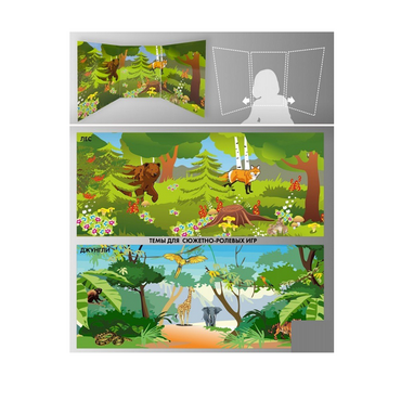 Стенд для сюжетно-ролевых игр 2-х сторонний (джунгли, лес) - «globural.ru» - Чайковский