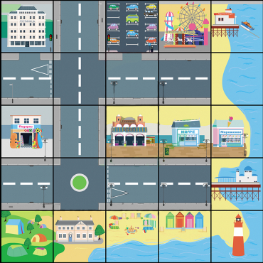 Тематическое поле-маршрутизатор  для мини-робота «На берегу моря» - «globural.ru» - Чайковский