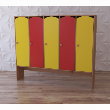 Шкаф 5-секционный с нишей под скамью "Яркое детство" - «globural.ru» - Чайковский