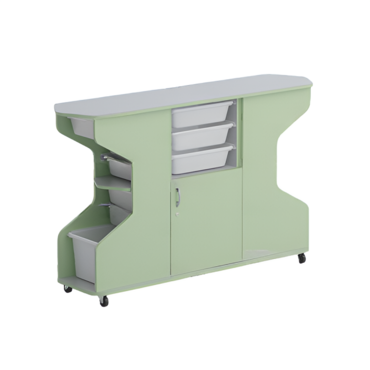 Стеллаж Робик 002 (серый/фисташковый) - «globural.ru» - Чайковский