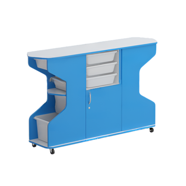 Стеллаж Робик 002 (синий/белый) - «globural.ru» - Чайковский