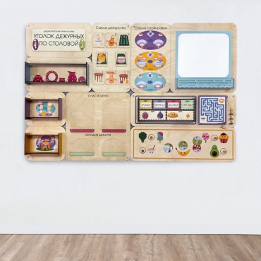 Дидактическая настенная панель «Уголок дежурных по столовой» - «globural.ru» - Чайковский
